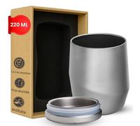 Keith Galaxy Tasse en titane à double paroi - Tasse à café de voyage isolée avec couvercle | Isolation thermique pour boissons chaudes et froides | Mug léger pour le bureau et l'extérieur 220 ml