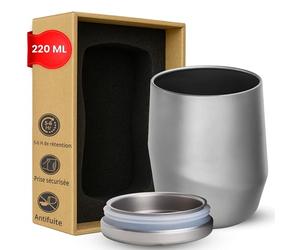 Keith Galaxy Tasse en titane à double paroi - Tasse à café de voyage isolée avec couvercle | Isolation thermique pour boissons chaudes et froides | Mug léger pour le bureau et l'extérieur 220 ml