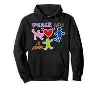 Keith Graffiti Peace and Love Art Cadeau de Dessin animé Sweat à Capuche