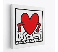 Keith Haring Poster de reproduction 50 x 50 cm, cœur en évasion, impression sur toile artistique sans cadres, peintures modernes, salon, décoration de maison, bureau, écologique, fabriquée en Italie