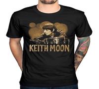 Keith Moon Ready Steady T-Shirt English Rock Casual Short Sleeve Men's Fitness T Shirt-Black Manches Courtes(XX-Large)