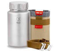 Keith Bouteille d'Eau en Titane Avec Bouchon à Baïonnette, Ti3035, 900 ml - Gourde de Voyage Pour Eau, Thé et Café, Idéale Pour l’Hydratation en Plein Air, Camping et Randonnée (19.4x10.5x10.5)