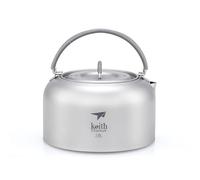 Keith Titanium Kettle Bouilloire de camping légère pour faire bouillir de l'eau, du thé et du café - Bouilloire portable robuste et résistante à la chaleur avec bec verseur intelligent (1 L)