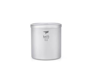 Keith Titanium Mug Double Paroi 300 ml avec Couvercle - Tasse Isolée Compacte pour Espresso et Voyage