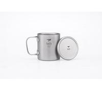 Keith Titanium Ti3351 Tasse à double paroi avec poignée pliable et couvercle 220 ml