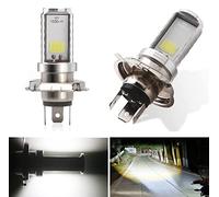 Keiurot Ampoule LED H4 Moto Ampoules de phares H4 voiture Moto HS1 HB2 9003 Ampoule LED pour phares de moto Faisceau haut et bas Hi/Lo 9-80V 12W Blanc, Lot de 2