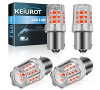 Keiurot Ampoules LED 1156, BA15S Ampoule de Feu Stop Rouge 1073 7506 1141 1003 Ampoules de Voiture LED pour Ampoule de remorque de Voiture RV 2835 39SMD 12V-50V(4PCS)