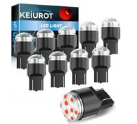 Keiurot Ampoules LED T20 7443, Ampoules LED W21/5W 7443 Rouge DC12V 9SMD Conception de polarité pour Feux de freinage de Voiture Feux Arrière (Lot de 10)
