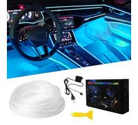 Keiurot Bande LED Voiture Interieur Fil de Lumière Voiture Interieur USB Néon Glace Bleu El Fil pour Lumiere LED Intérieur Voiture 5V Atmosphère Voiture Lumière Bord Décoration 10m