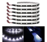 Keiurot Blanc LED Flexible Étanche Bande Intérieur Voiture et Moto 12V 5050-12SMD 30CM 6PCS
