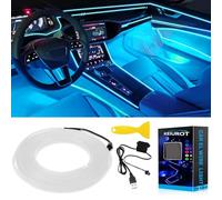 KEIUROT Fil LED Voiture Interieur Lumière pour Voiture USB Néon El Fil pour Voiture Glace Bleu 5V Néon Voiture Intérieur Atmosphère Intérieur Bande Lumière Bord Décoration