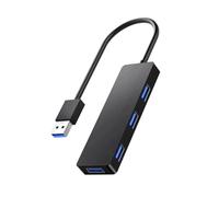 KEIUYUKI Répartiteur USB 3.0 avec rallonge de 0,3 m de long, 4 ports ultra fin multiport pour ordinateur de bureau, PC, ordinateur portable, Chromebook, Mac Mini, iMac, PS4, clé USB et plus encore