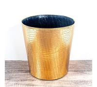 keivmlvt Corbeille à papier Poubelle 10 litres en cuirs - l'artisanat -Convient à la chambre à coucher, au bureau (doré)