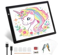 KEIWRLIGHT Tableau lumineux A4 pour bloc de traçage - Boîte lumineuse fine branchée à luminosité réglable - Boîte lumineuse A4 pour peinture diamant, croquis, tatouage, accessoires pour enfants et