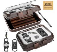 KEJIAR Ensemble d'Humidificateur de Cigares de Voyage avec 2 Coupe-Cigares Multifonctionnels et Perforateur