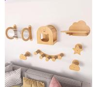 KEJIAWU Meubles Muraux for Chats avec Étagères, Griffoirs, Plaques À Gratter, Perchoirs, Baguettes, Maison Condo Murale for Chats Intérieurs Et Chatons(7PCS-B)