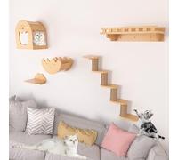 KEJIAWU Meubles Muraux for Chats avec Étagères, Griffoirs, Plaques À Gratter, Perchoirs, Baguettes, Maison Condo Murale for Chats Intérieurs Et Chatons(5PCS)