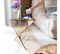 KEJIAWU Table D'appoint Triangulaire en Acrylique Empilable 80kg, Résistante aux Intempéries sans Assemblage, Idéale for l'intérieur et l'extérieur(Yellow)