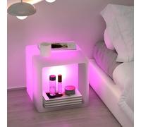 KEJIAWU Table de Chevet LED 40cm avec Télécommande, 16 Couleurs RGB Changeantes, Cube Lumineux avec Rangement Double Face, Lampe d’Ambiance for Chambre et Jardin(40cm/15.7in-Plug-in)