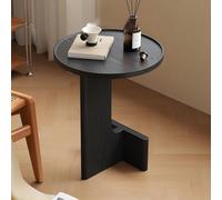 KEJIAWU Table Latérale en Bois de Pin Solide, Style Rétro Moderne, Plateau Rond 40 / 45 cm, 52 cm Haut, Table Salon sans Assemblage(Black,40x52cm)