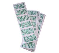 KEKA 600 Cartons de Bingo Couleur Verte, cartons à Usage Unique à cocher ou Réutilisables avec jetons, pour Jeu de Bingo Traditionnel à 90 Boules