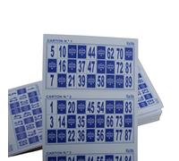 KEKA 600 cartons de bingo de 90 boules (bleu) Options bicolores et packs économiques !