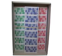 KEKA Lot de 3 600 Cartons de Bingo - 2 Séries de 600 Bleus, Verts et Rouges (6 x 600 Tricolores)