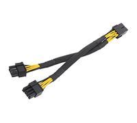 kekaa 1 PièCe SéRie GPU PCIe 8 Broches à Double 2X 8 Broches (6 + 2) Adaptateur d'alimentation PCI Express Mâle Câble D'Extension Tressé Y-Splitter, 20 Cm