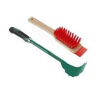 kekaa Racloir de Pont de Tondeuse avec Poignée Longue Ergonomique Outil de Nettoyage de Pont de Tondeuse avec Brosse à Poils Rigides, Tondeuse à Gazon