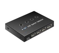 kekaa Sélecteur de Commutation USB 4 Partage D'Ordinateurs 4 Périphériques USB Imprimante, Scanner, Souris, Clavier, avec 4 Câbles USB 3.0