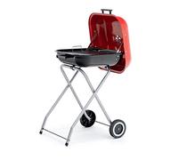 KEKAI Barbecue à charbon portable pliable avec roues pour faciliter le transport Flathead 50 x 47 x 79 cm occupe un minimum d'espace de forme carrée de couleur rouge