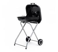 KEKAI Barbecue à charbon portable pliable avec roues pour faciliter le transport Flathead 50 x 47 x 79 cm Occupe un minimum d'espace de forme carrée Noir