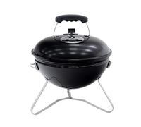 KEKAI Tahoe Barbecue à charbon portable de table 37 x 37 x 44 cm avec système de transport et verrouillage de sécurité en acier inoxydable émaillé noir avec grille réglable
