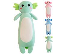 Kekeso Axolotl Peluche, Axolotl Coussin Long Oreiller, Mignon R Ose Axolotl en Peluche d'animaux pour Filles et GarçOns Peluche Salamandre Cadeau de NoëL(Green, 100cm/39.371inch)