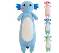 Kekeso Axolotl Peluche, Axolotl Coussin Long Oreiller, Mignon R Ose Axolotl en Peluche d'animaux pour Filles et GarçOns Peluche Salamandre Cadeau de NoëL(Blue, 80cm/31.49inch)