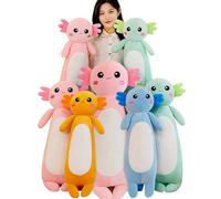 Kekeso Axolotl Peluche, Axolotl Coussin Long Oreiller, Mignon R Ose Axolotl en Peluche d'animaux pour Filles et GarçOns Peluche Salamandre Cadeau de NoëL(Green, 80cm/31.49inch)