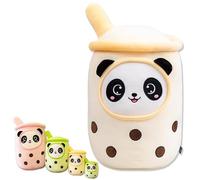 Kekeso Peluche Bubble Tea, Kawaii Boba Peluche Oreiller Grande Panda Boba Peluche Doudou Coussin Cadeaux pour Enfants(Jaune,50cm)