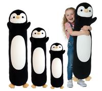 Kekeso Peluche Pingouin, Long Oreiller Pingouin Ultra Doux, Peluche Câline en Forme de Coussin Corporel, Cadeau de Noël pour Enfants & Adultes (Noir, 90cm/35.43in)