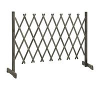 Keketa Clôture de jardin extensible autoportante en bois - Clôture de jardin - Paravent extérieur - Séparateur de plantes grimpantes - Gris - 150 x 80 cm