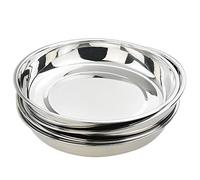 Kekow Lot de 4 assiettes rondes en acier inoxydable 18/10