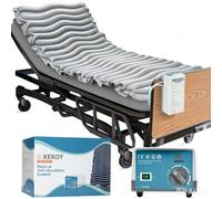 Kekoy Matelas à pression interchangeable avec micro-trous d'aération, matelas anti-escarres de degré I, pompe silencieuse et étanche, pour hôpital, maison, lit médical - 193 x 89 cm (gris)