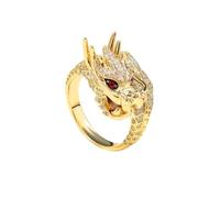 KEKUBUWE Bagues Dragon Porte-Bonheur pour Hommes et Femmes, Bague Porte-Bonheur réglable Ouverte Dragon, Les Bijoux Portent Chance (C,One Size)