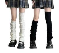 KEKUBUWE Chaussettes en tricot pour femmes, Chaussettes amples de style japonais, Jambières en tricot Lolita, Chaussettes mollets à bulles (2PCS-B,50CM)