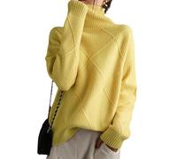 KEKUBUWE Pullover en mélange de cachemire pour femmes, Pull à col roulé décontracté et chaud pour femmes, Pull à col roulé en cachemire décontracté pour femmes