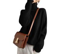 KEKUBUWE Pullover en mélange de cachemire pour femmes, Pull à col roulé décontracté et chaud pour femmes, Pull à col roulé en cachemire décontracté