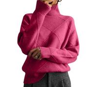 KEKUBUWE Pullover en mélange de cachemire pour femmes, Pull à col roulé décontracté et chaud pour femmes, Pull à col roulé en cachemire décontracté pour femmes