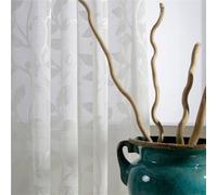 KEKUYA Lot de 1 Rideaux en Translucides Rideaux à Oeillets Décoratifs Rideau Tulle Modernes Décoration de Maison Salon,Chambre d'enfant,Chambre à Coucher,Impression de Feuilles (L270 x H240cm)