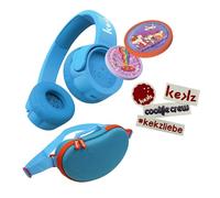 Kekz Kit de démarrage Premium Bleu : écouteurs à Biscuits avec Jeu Audio Cookie Crew, Wunderkekz & KEKZ Haricot de Voyage pour Enfants, écouteurs de Voyage pour Les déplacements et la Maison avec Set