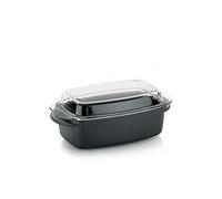 kela Cocotte avec couvercle 4,5 litres, cocotte rectangulaire adaptée à l'induction KERROS, fonte d'aluminium revêtue, convient au four