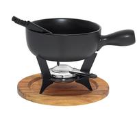 kela Service à Fondue au Fromage 10 pièces, Fondue en céramique pour 6 Personnes Country, Service à Fondue au Fromage avec Support pour la pâte à brûler, fourchettes, Support pour Les fourchettes